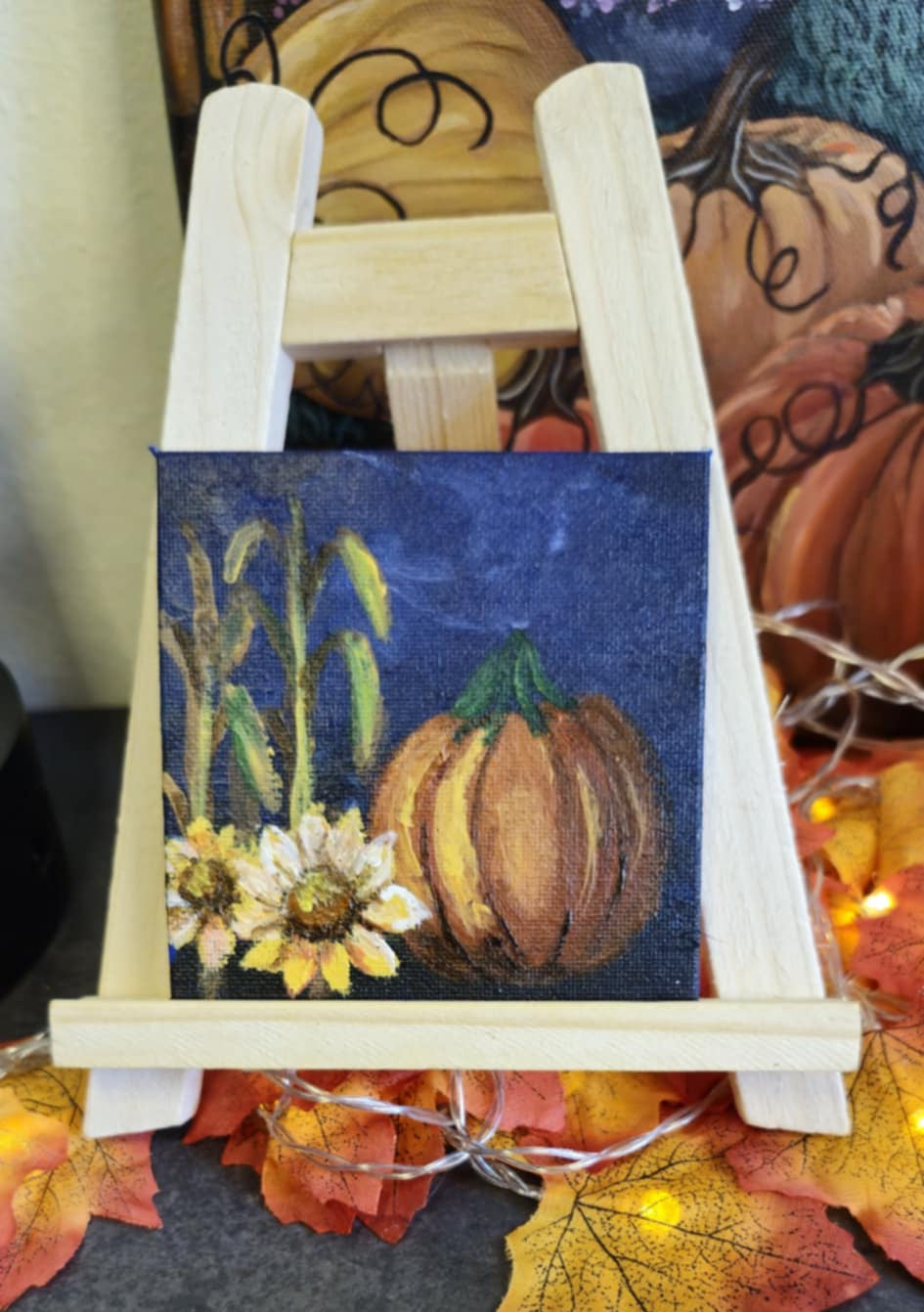 Mini Kunstwerke mit Kürbis Theme