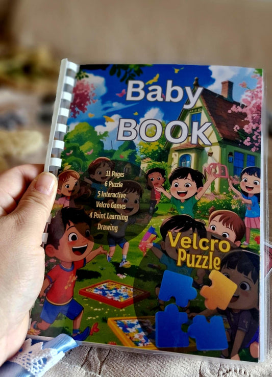 Handgemachtes Baby Klettbuch – Montessori Lernspiele, Puzzles & Zeichnen mit Punkten klettbuch baby  montessori kleinkind