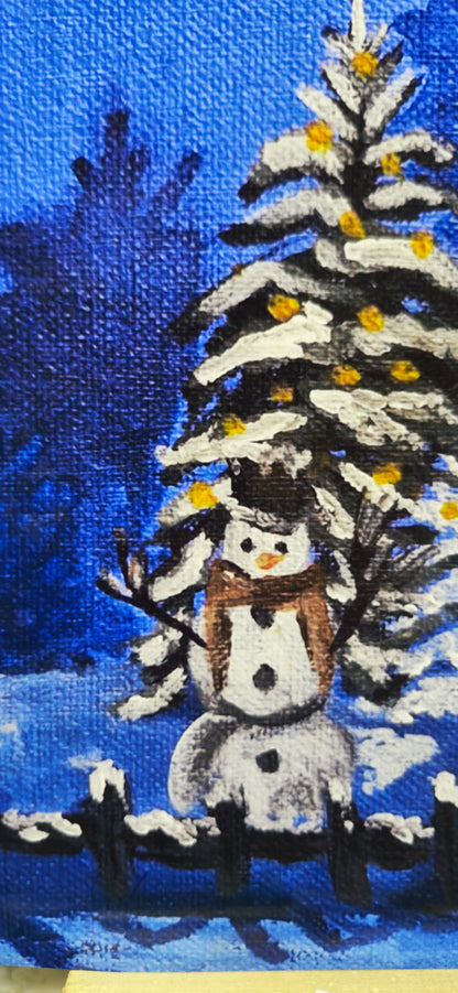 Gemütlicher Winterwald – Original Acryldruck auf Leinwand (Weihnachten/Schneelandschaft)